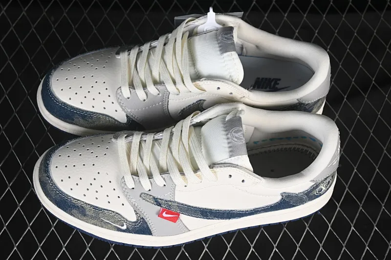 All categories Air Jordan Jordan series basketball shoes Air Jordan 1 Low High-end customized low-top sneakers Travis Scott x Fragment Design x Air Jordan 1 Low OG SP AJ1 Joe 1 LV joint tie-dye denim low-top cultural casual sneakers LD2028-048